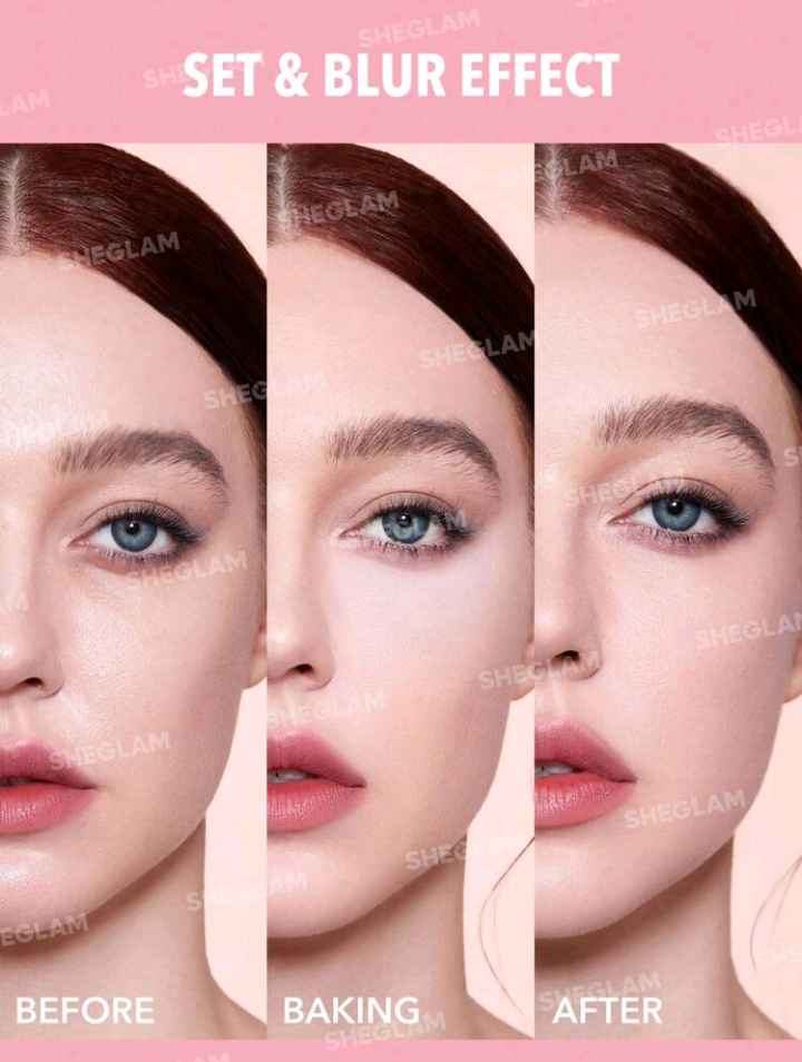 SHEGLAM Insta-Ready Face & Under Eye Setting Powder Duo-Taro Oil-Control Poreless Flawless Full Coverage Lightweight Pressed Powder Loose Setting Powder Smoother-Looking Setting Powder