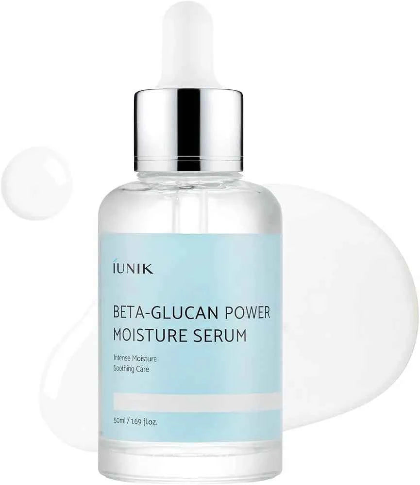 IUNIK Beta-Glucan Power Moisture Serum - Deep Hydration 1.69 fl oz.                          7 Types of Peptides, 20% More Deep Hydration, Vegan Repair Serum for Dry, Mature & Sensitive Skin, Korean Skincare