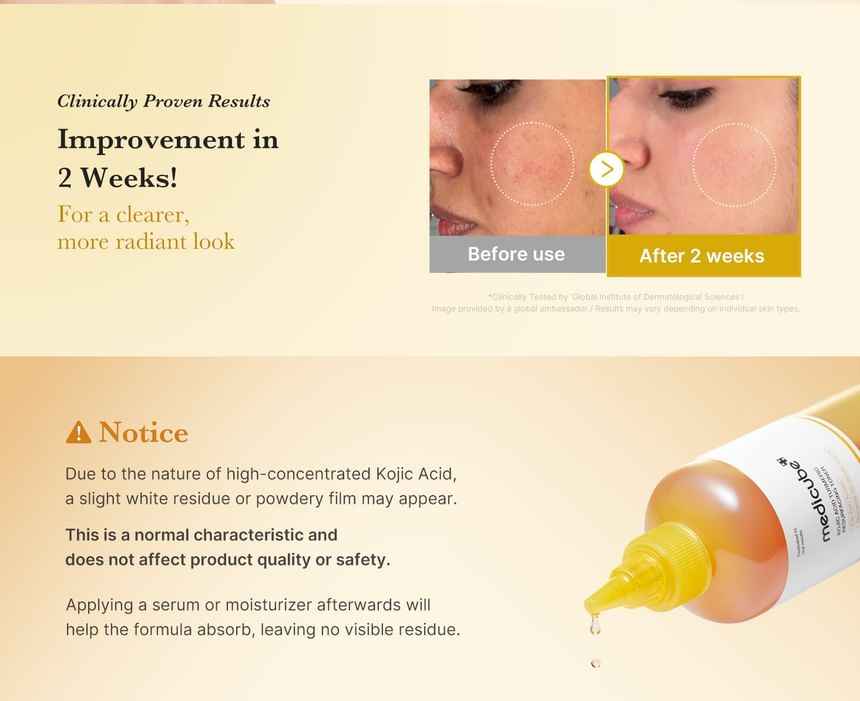 medicube Kojic Acid Turmeric Resurfacing Toner for Face & Body 250ml