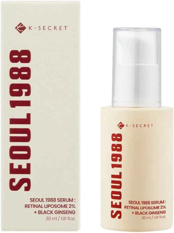 K-SECRET SEOUL 1988 Retinal Serum (30ml / 1.01 fl oz) | Formulated with 58% Black Ginseng Extract and Advanced Retinal Liposome 2% | Fine Lines and Skin Texture Care Serum | Korean Skincare