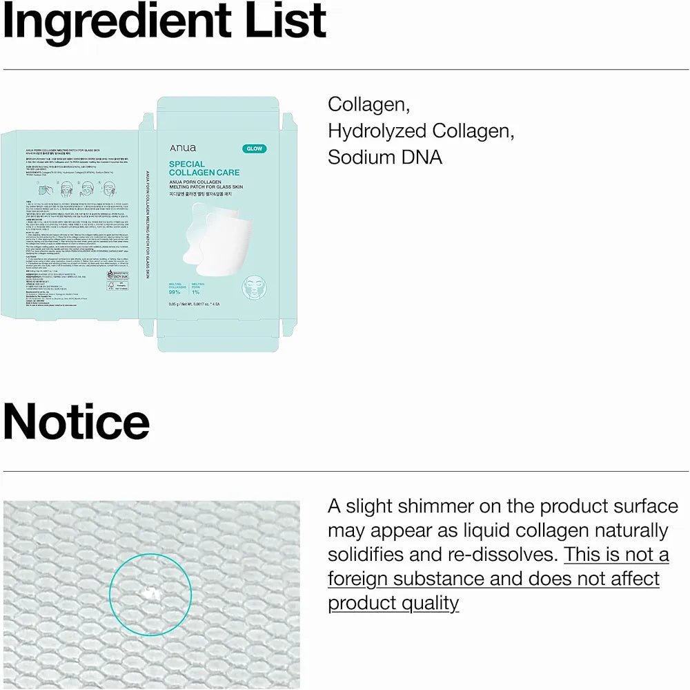 Anua PDRN Collagen Melting Patches For glass skin