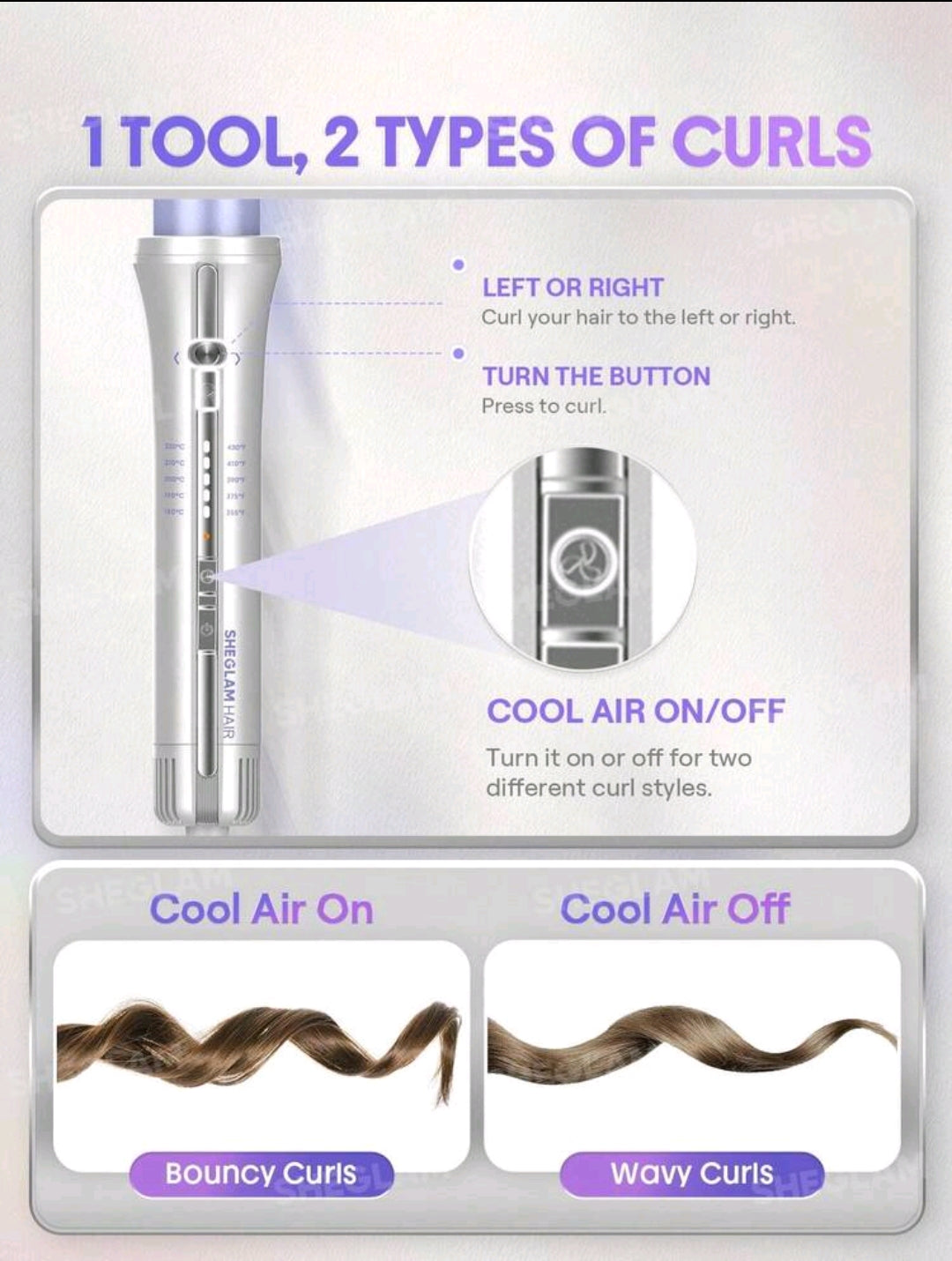 SHEGLAM HAIR One Touch Airflow Styler Pro-32mm Silver-Purple (pre-order)
