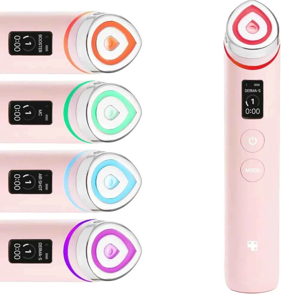 Medicube Booster Pro-6-in-1 Real Glass Glow Beauty Massager - for Clear, Radiant, Firmer-Looking Skin, Korean Skin Care, Black,Pink (pre-order)