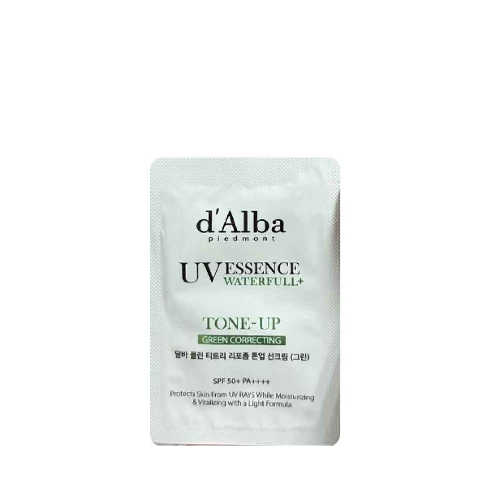 d'Alba UV Essence Waterfull Tone-Up Green Correcting Sun Cream SPF 50+ PA++++, 3ml