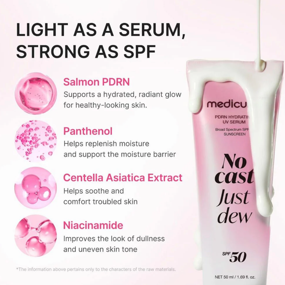Medicube Pdrn Hydrating Uv Serum No Cast Just Dew (50ml)
