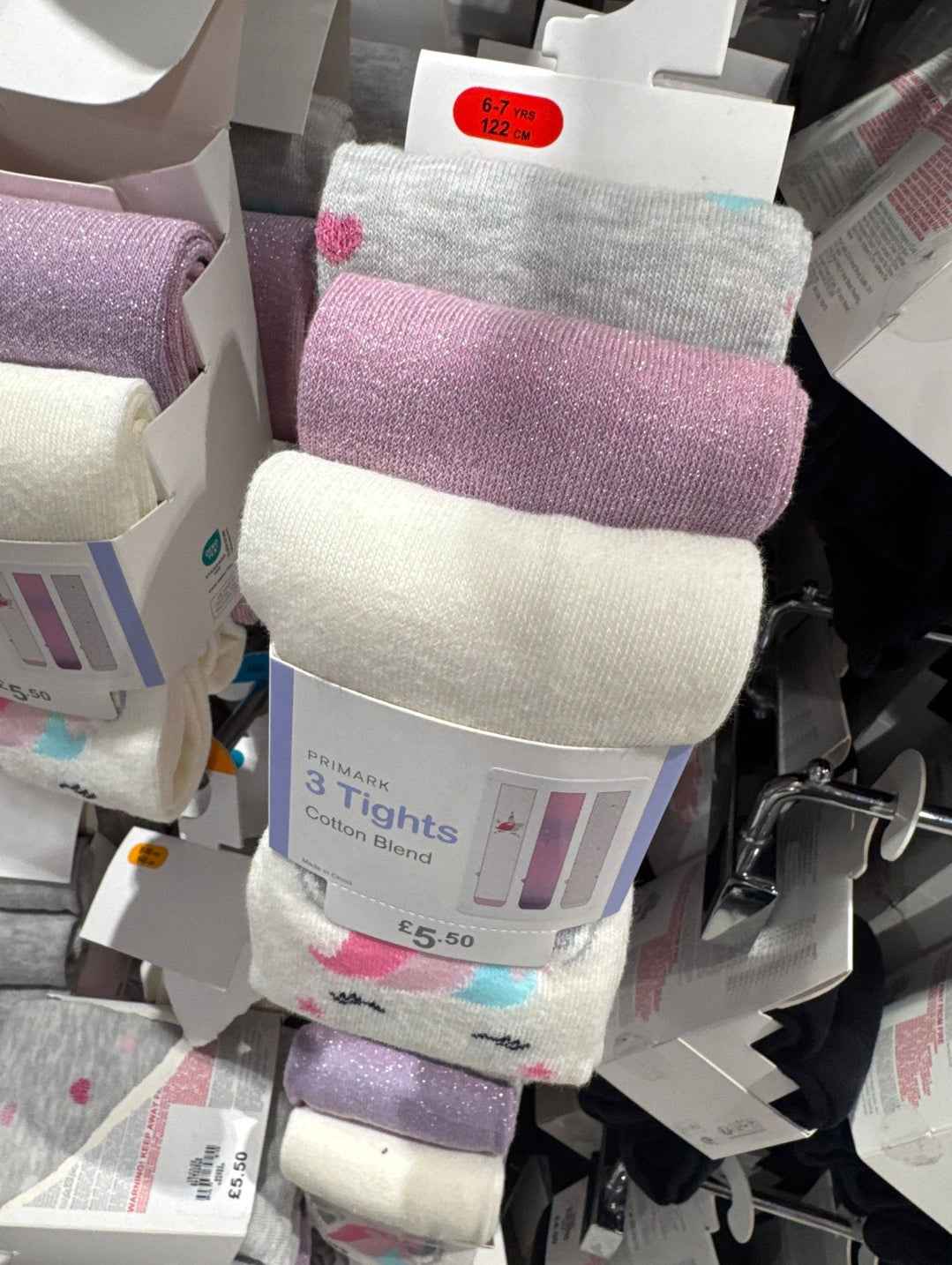 Primark- Unicorn set of 3 tights  | fancy | party wear| 6-7yrs | Glittery|Cotton