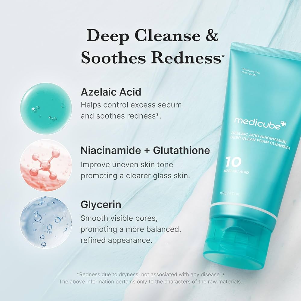 Medicube Azelaic Acid Niacinamide Deep Clean Foam Cleanser (120g)