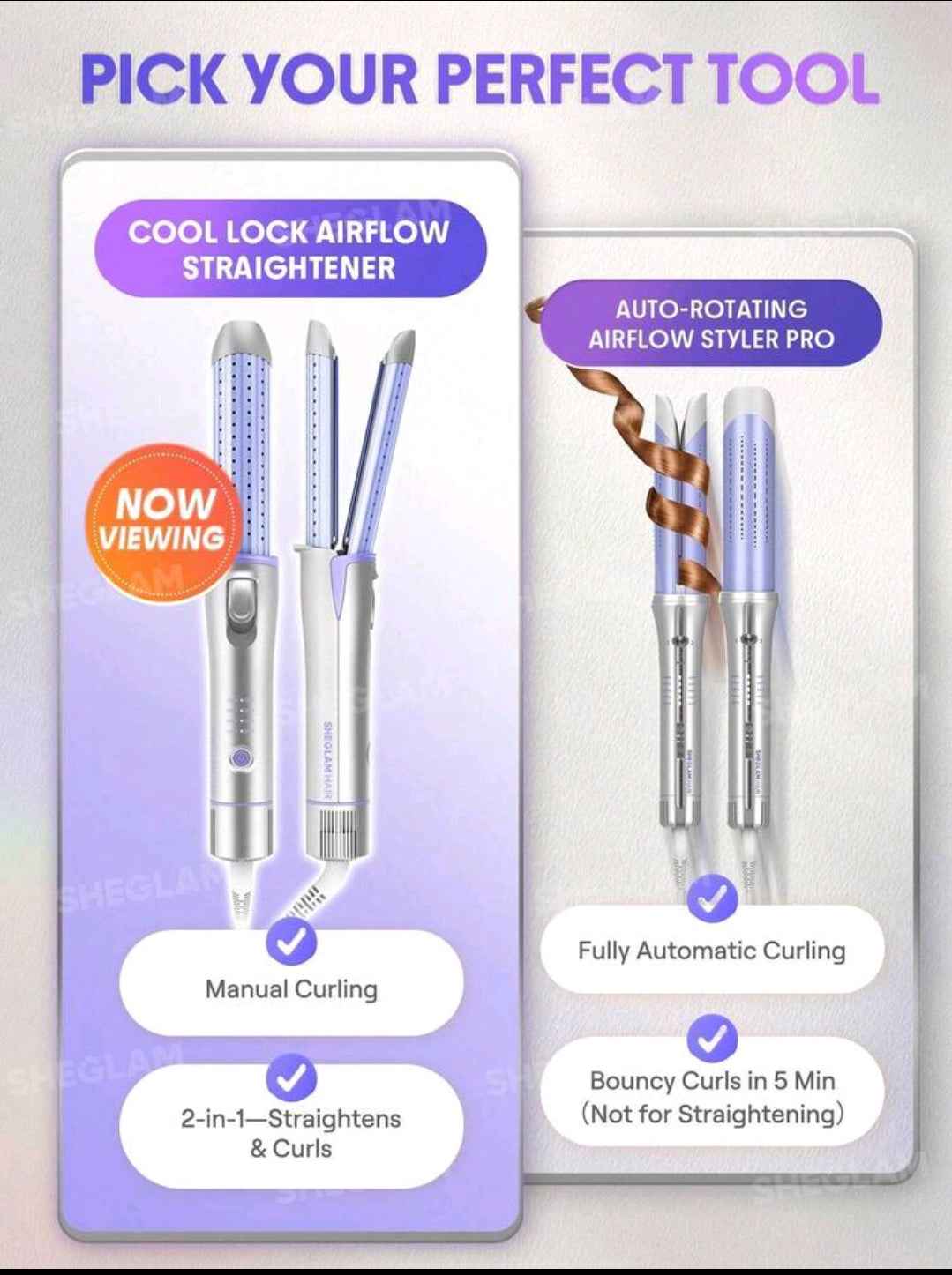 SHEGLAM HAIR Cool Lock Airflow Styler, 360° Airflow Styler Curling Iron,Hair Curler With Cooling Air Vents To Lock In Style (pre-order)