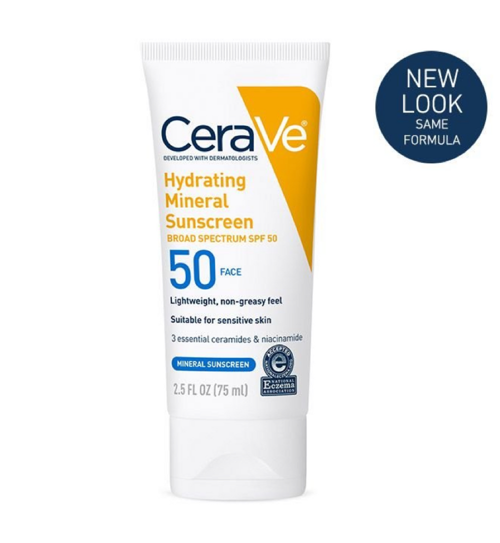 Cerave Hydrating mineral Sunscreen SPF 50 Face Lotion