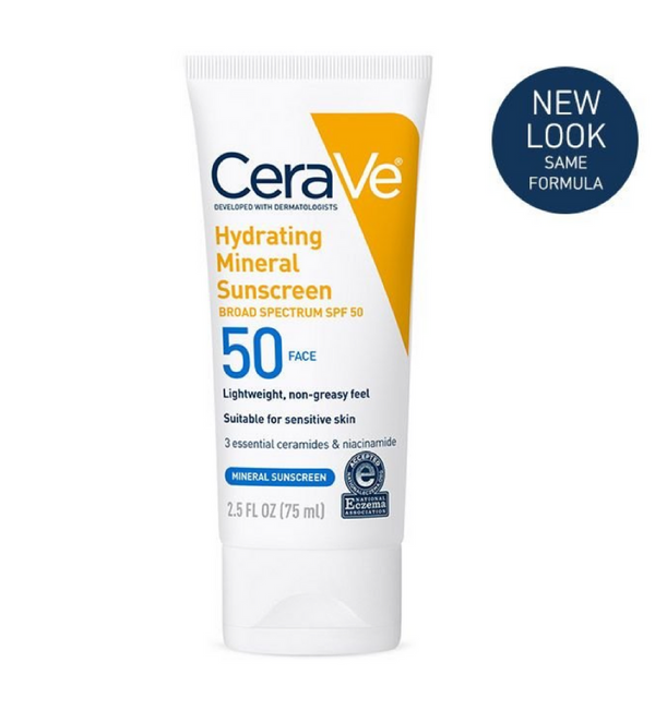 Cerave Hydrating mineral Sunscreen SPF 50 Face Lotion