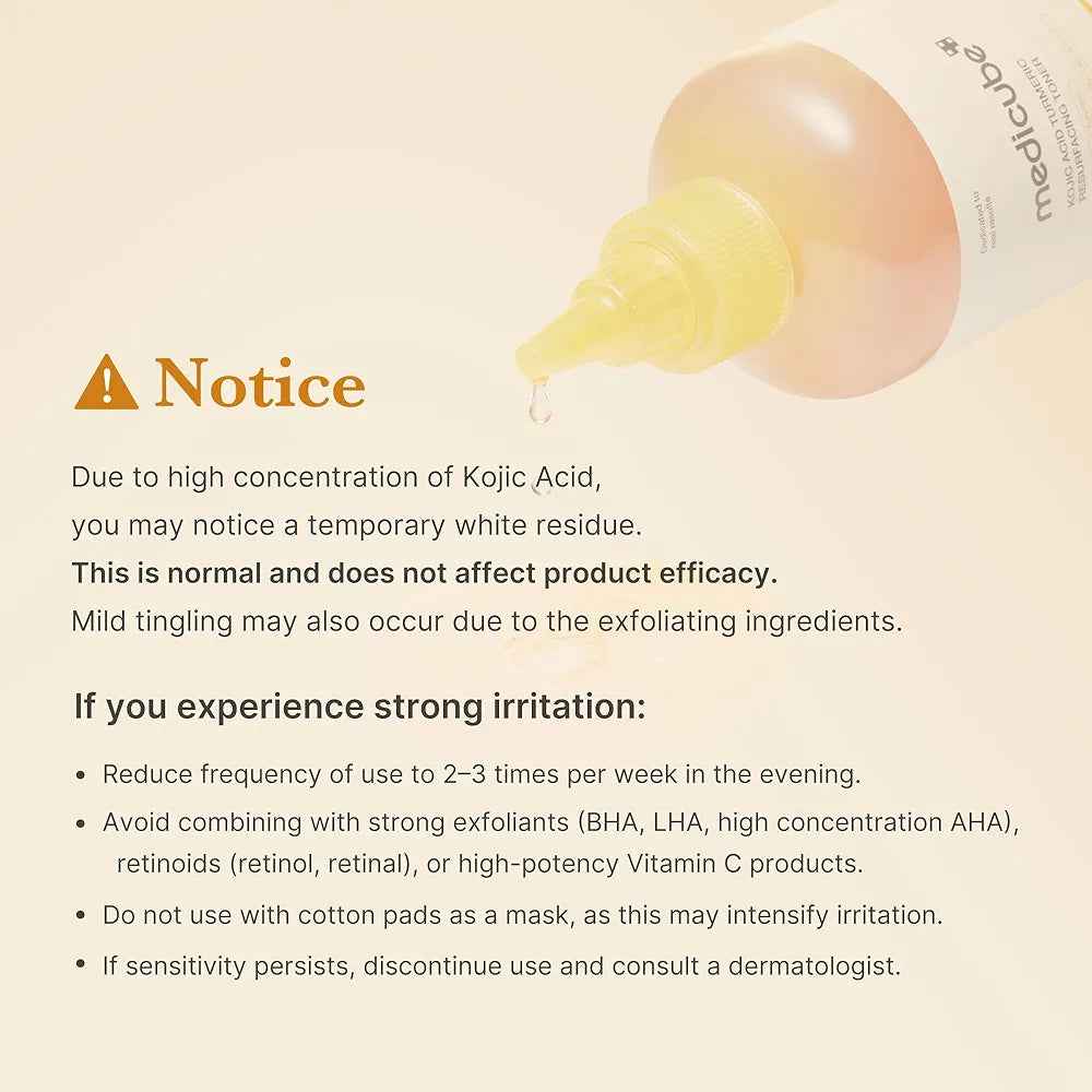 medicube Kojic Acid Turmeric Resurfacing Toner for Face & Body 250ml