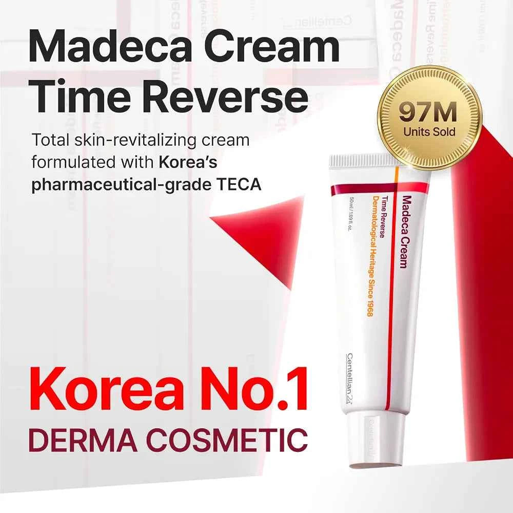 CENTELLIAN 24 Madeca Cream Time Reverse - Firming Face Moisturizer with TECA Centella Asiatica, Skin Elasticity & Barrier Support, Deep Hydration Anti-Aging Face Cream, Korean Skincare, 1.69 fl oz