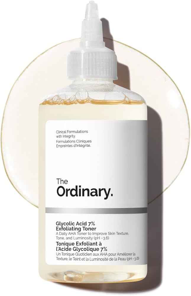The Ordinary Glycolic Acid 7% Exfoliating Toner, Brightening and Smoothing Daily Toner for More Even-Looking Skin Tone 240ml