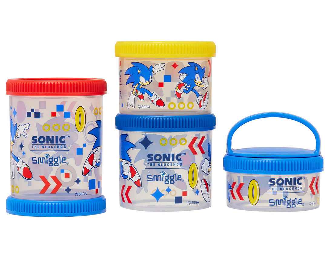 Smiggle Snack & Stack Containers | Sonic | (4pcs) Set