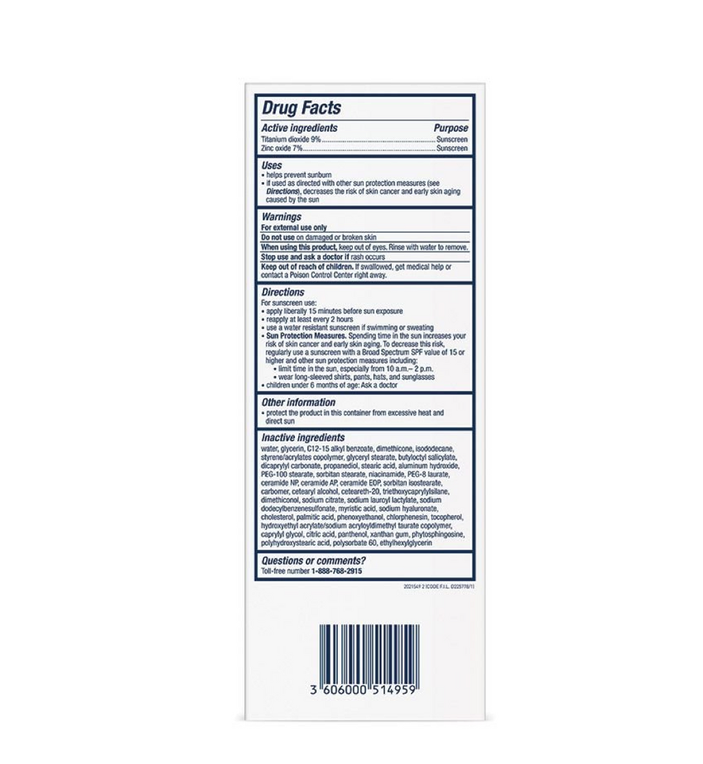 Cerave Hydrating mineral Sunscreen SPF 50 Face Lotion