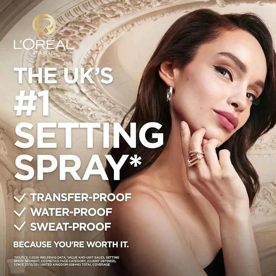 L'Oréal Paris XL Setting Spray, Infallible 3-Second Makeup Mist, 150ml