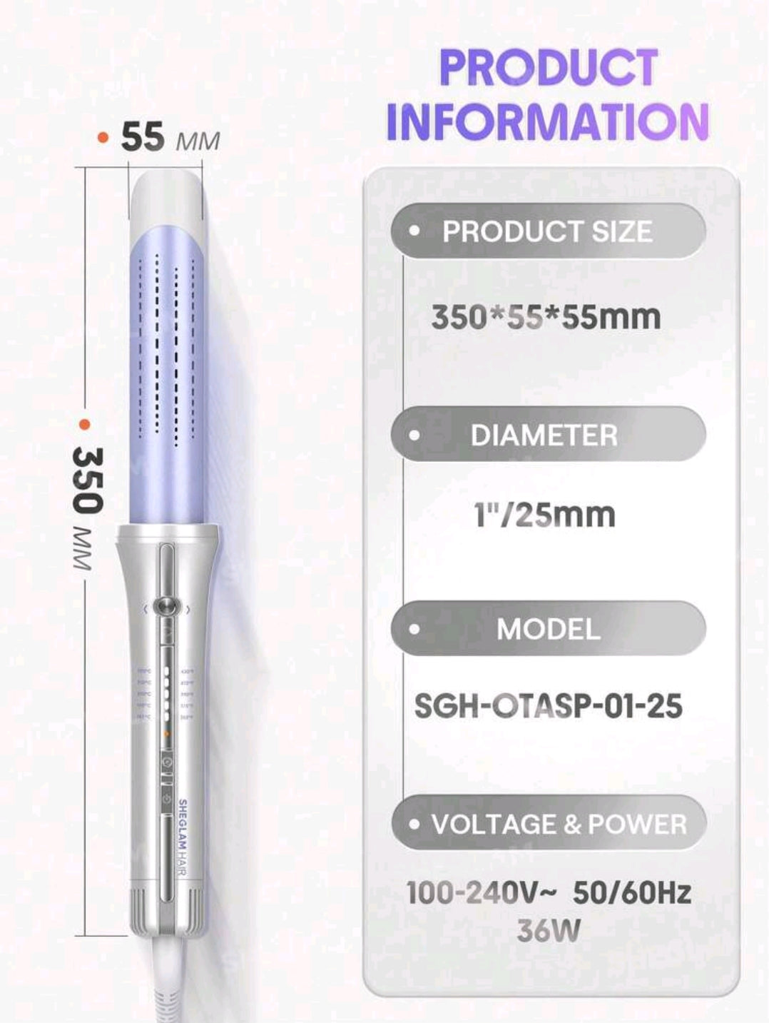 SHEGLAM HAIR One Touch Airflow Styler Pro-32mm Silver-Purple (pre-order)