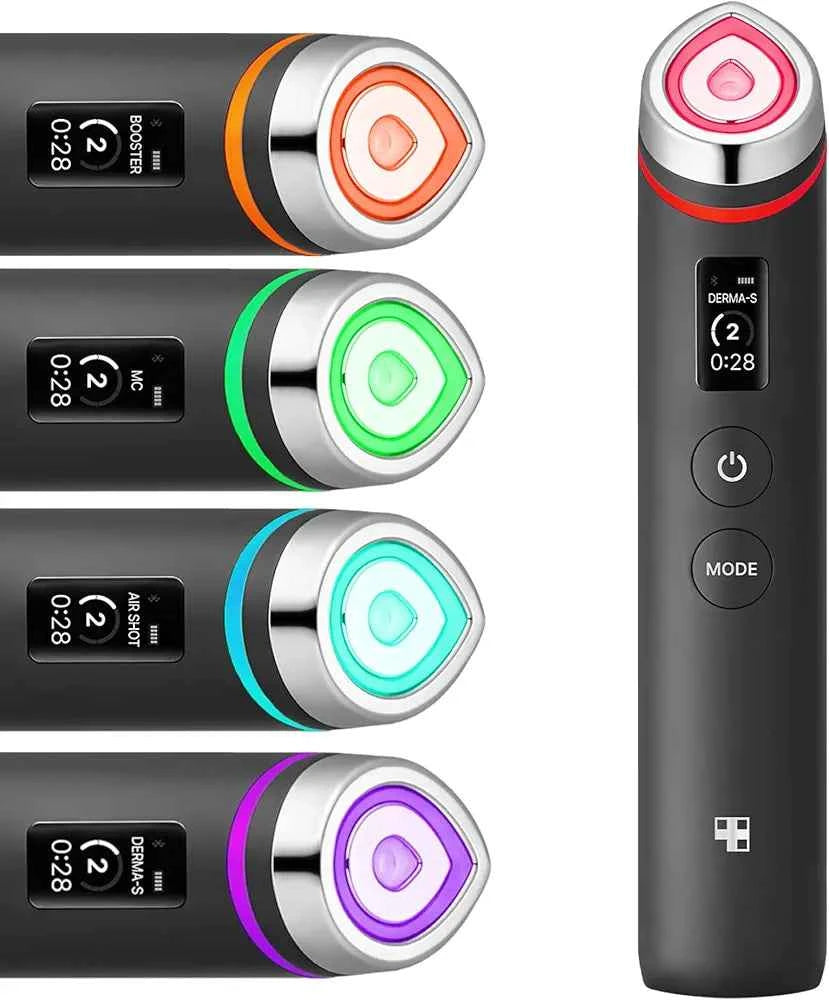 Medicube Booster Pro-6-in-1 Real Glass Glow Beauty Massager - for Clear, Radiant, Firmer-Looking Skin, Korean Skin Care, Black,Pink (pre-order)